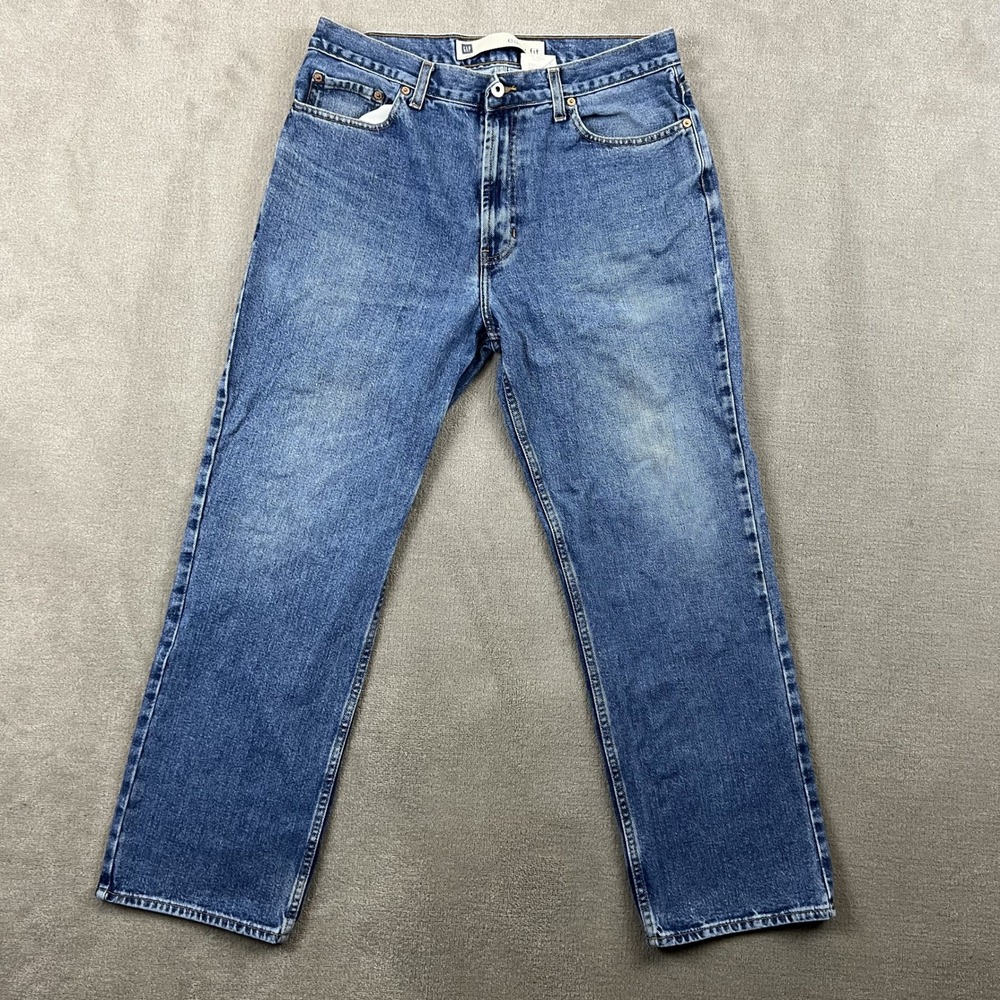 Gap Easy Fit Jeans Mens 34x30 Blue Denim Relaxed Straight Leg Medium Wash Cotton